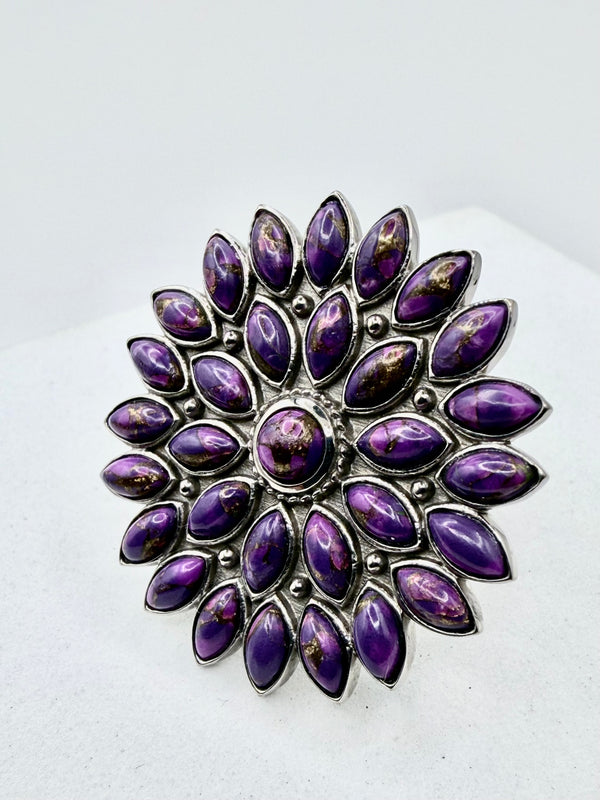 PURPLE MOHAVE CLUSTER ADJUSTABLE RING (JD 23)