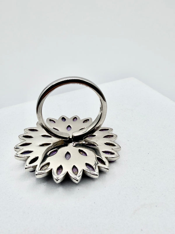 PURPLE MOHAVE CLUSTER ADJUSTABLE RING (JD 23)