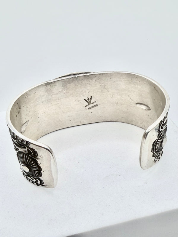 ART TAFOYA RARE YAQUI TRIBE BISBEE TURQUOISE NATIVE HANDMADE CUFF (WRIST SIZES 6-8.5") (JD 27)