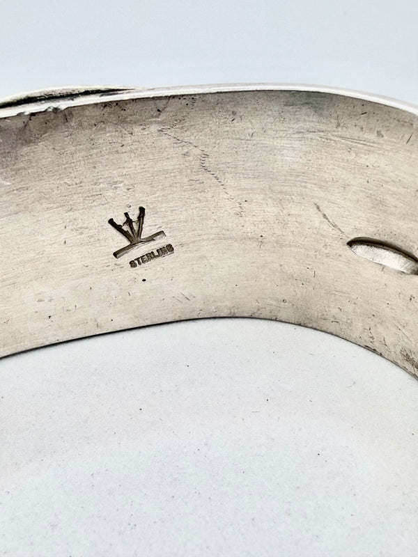 ART TAFOYA RARE YAQUI TRIBE BISBEE TURQUOISE NATIVE HANDMADE CUFF (WRIST SIZES 6-8.5") (JD 27)