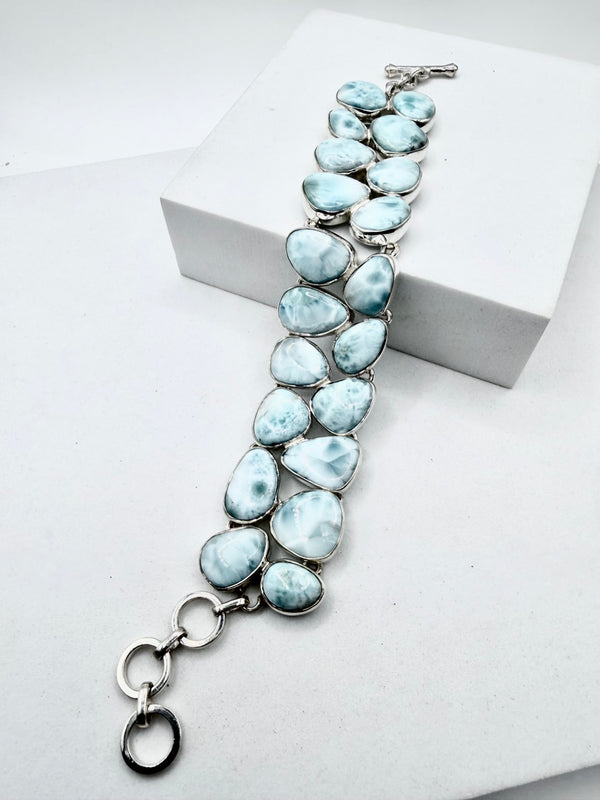 MEGA LARIMAR SS BRACELET 6-8" (ELW 60)