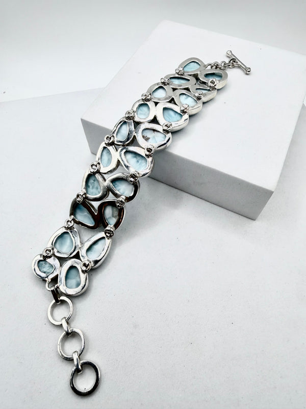 MEGA LARIMAR SS BRACELET 6-8" (ELW 60)