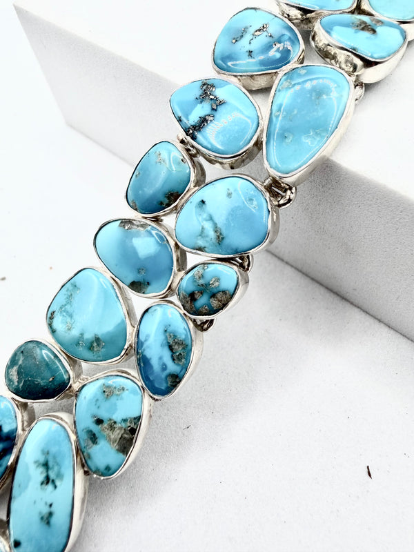 CAMPITOS TURQUOISE & STERLING SILVER MEGA SS BRACELET 6-8.5" (ELW 75)