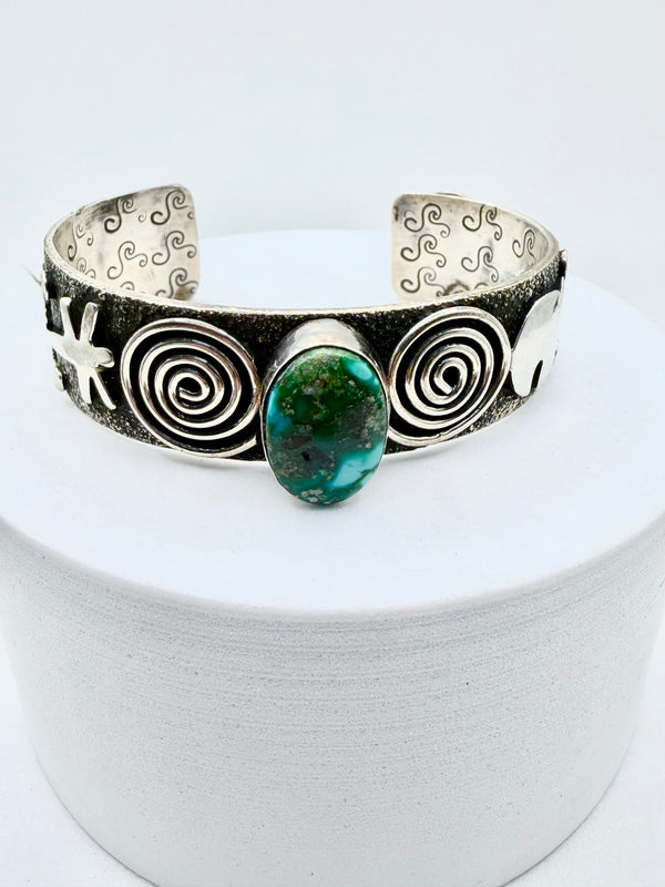 ALEX SANCHEZ SONORAN GOLD TURQUOISE ADJUSTABLE BRACELET (JD 99)