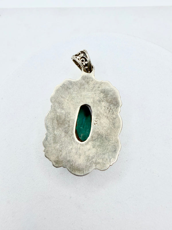 CARICO LAKE STERLING SILVER PENDANT 2" (JD 106)