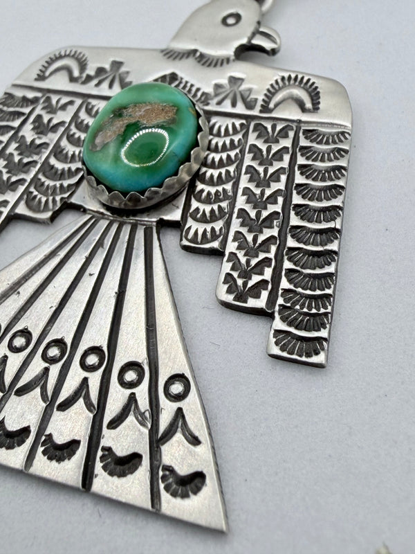 LEROY JAMES SONORAN GOLD TURUQOISE THUNDERBIRD PENDANT 2.5" (MM 21)