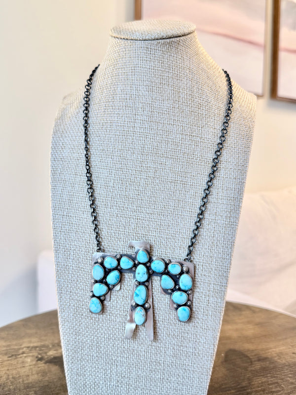 MASSIVE DEAL! DESERT SKIES BLUE RIDGE TURQUOISE THUNDERBIRD NECKLACE (MM 34)