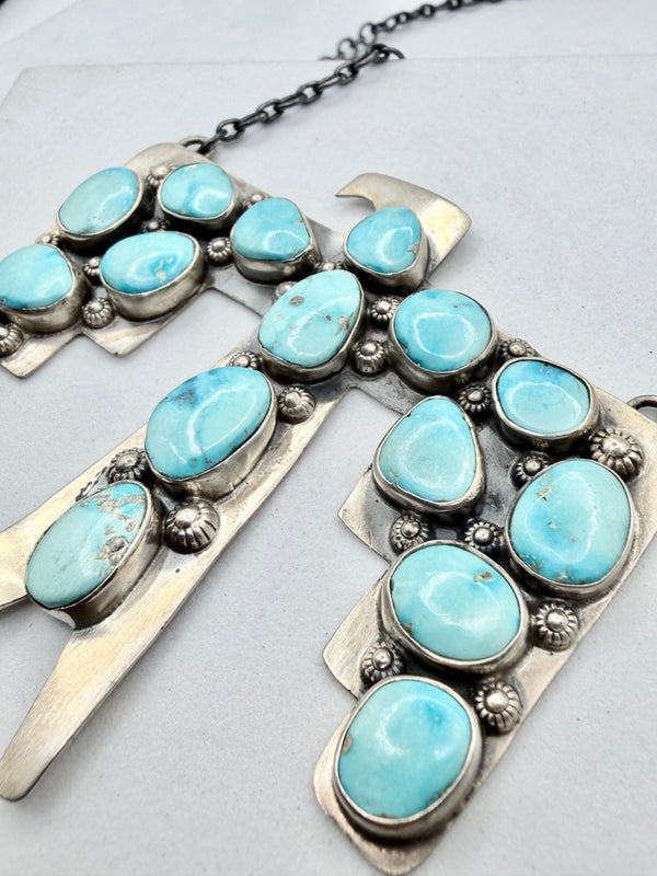 MASSIVE DEAL! DESERT SKIES BLUE RIDGE TURQUOISE THUNDERBIRD NECKLACE (MM 34)