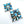 Load image into Gallery viewer, JASON BENALLY NATIVE HANDMADE BLUE DAHLIA CLUSTER SS POST BACK EARRINGS 1.5" (LA 52)
