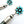 Load image into Gallery viewer, KINGMAN TURQUOISE CLUSTER FLOWER POST BACK SS EARRINGS WITH FACETED ROYSTON TURQUOISE TASSELS 5" (FP 1)
