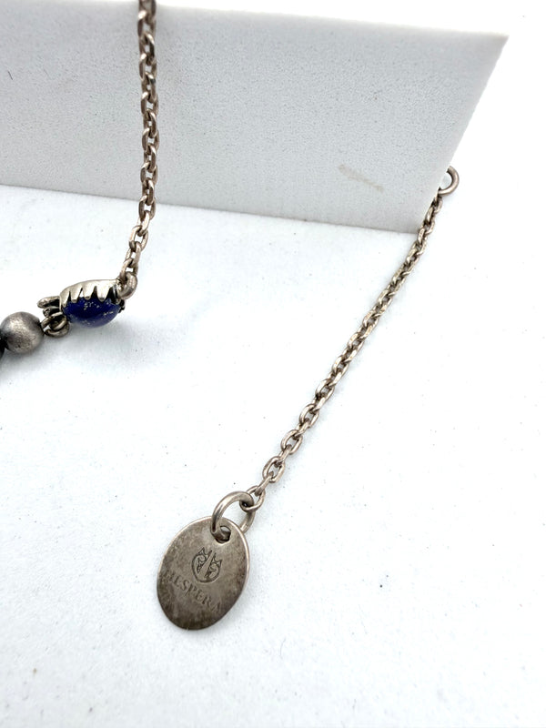 LAPIS LAZULI & DESERT PEARLS DROP NECKLACE 16-22" (FP 2)