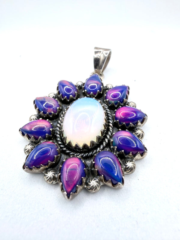 OPAL CLUSTER STERLING SILVER PENDANT (FP 4)