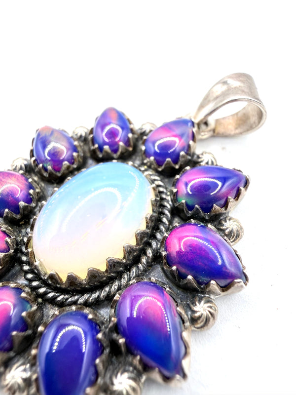 OPAL CLUSTER STERLING SILVER PENDANT (FP 4)