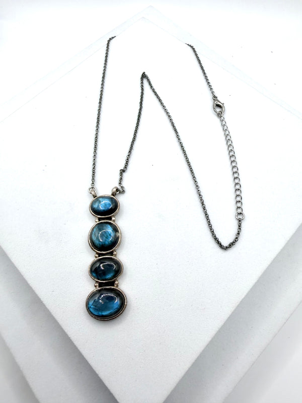 GRADE A LABRADORITE DROP NECKLACE 18-20" (FP 11)
