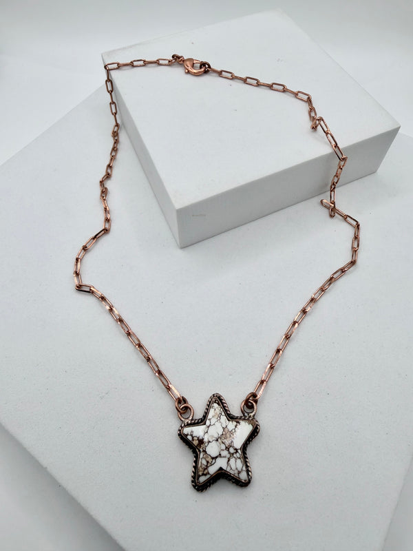 WILD HORSE STAR COPPER NECKLACE 20" (BA 2)