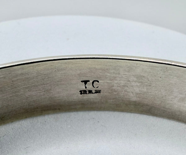 TOM CHARLEY NATIVE HANDMADE ALL STERLING SILVER ADJUSTABLE CUFF (JR 174)