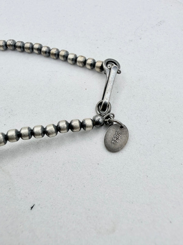 NATIVE HANDSTRUNG 3-8MM GRADUATED NAVAJO PEARLS NECKLACE 35" (JR 195)
